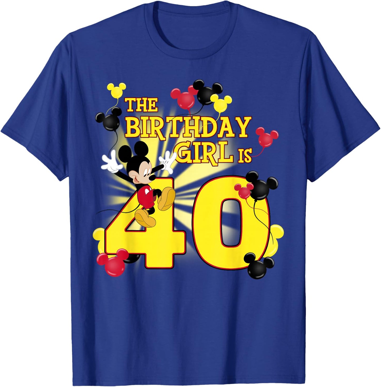 Disney Mickey and Friends Mickey 40th Birthday Girl Small T-Shirt - T-Shirt | Royal