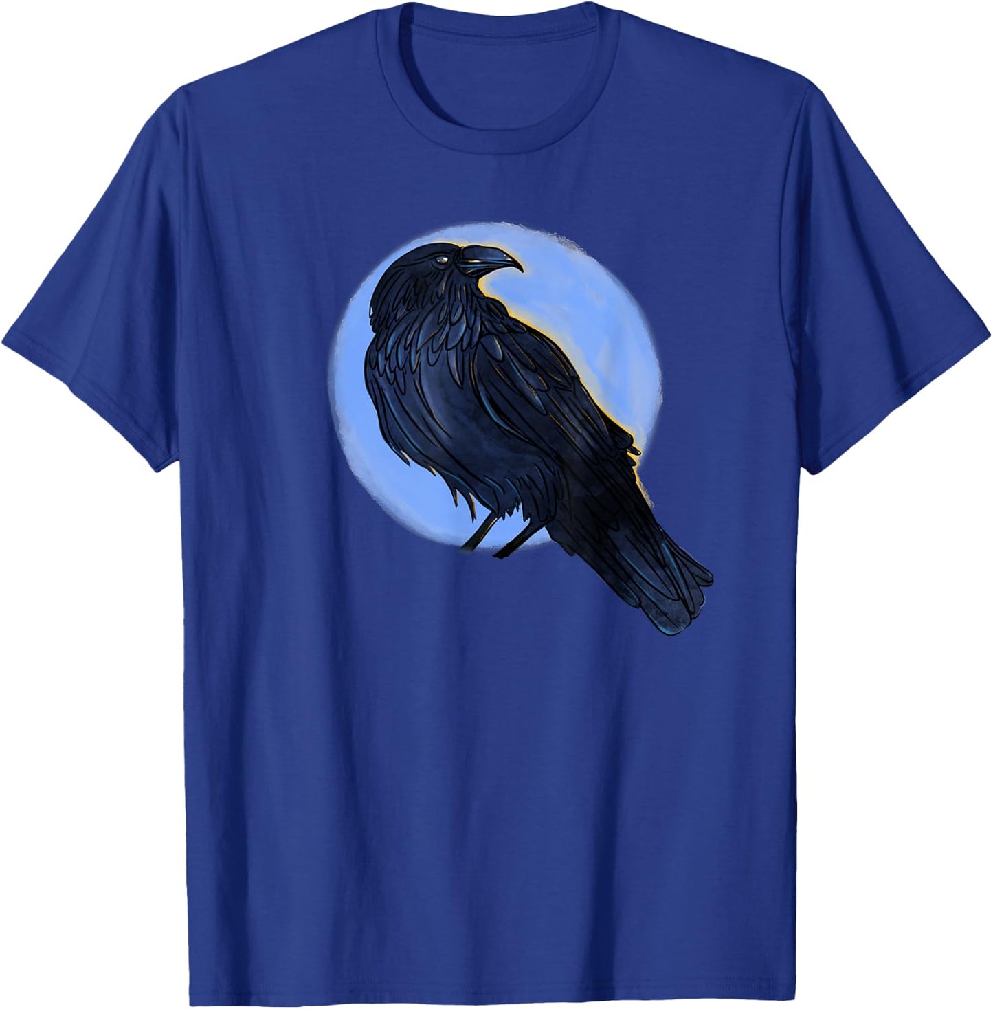 Cool Black Bird Drawing of a Raven, Crow or Black Bird T-Shirt - T-Shirt | Royal