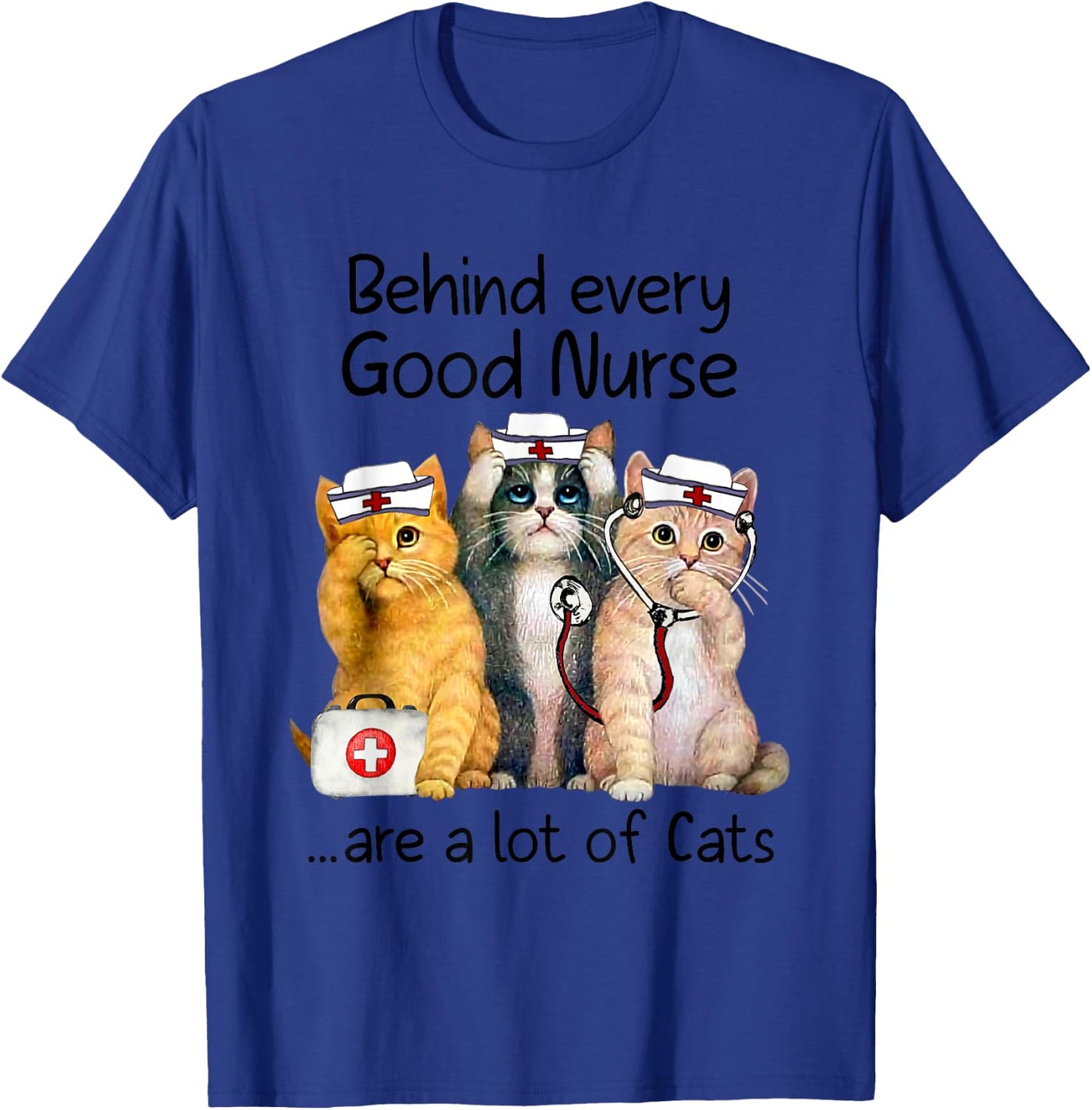 Gift Nurses Nursing Who Love Cats Apparel T-Shirt - T-Shirt | Royal
