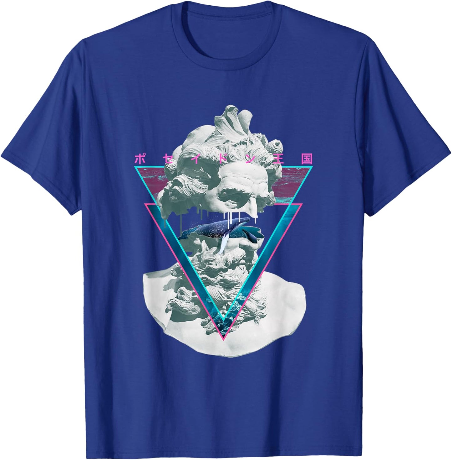Vaporwave Poseiden Statue Bust Retro 80s King Of The Sea Art T-Shirt - T-Shirt | Royal