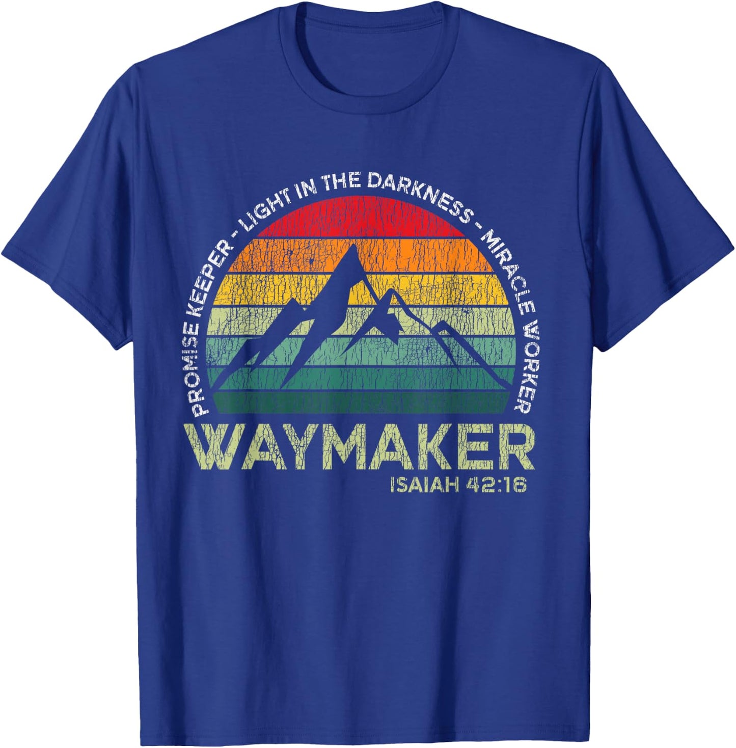 Vintage Waymaker Promise Keeper Miracle Worker Christian T-Shirt - T-Shirt | Royal