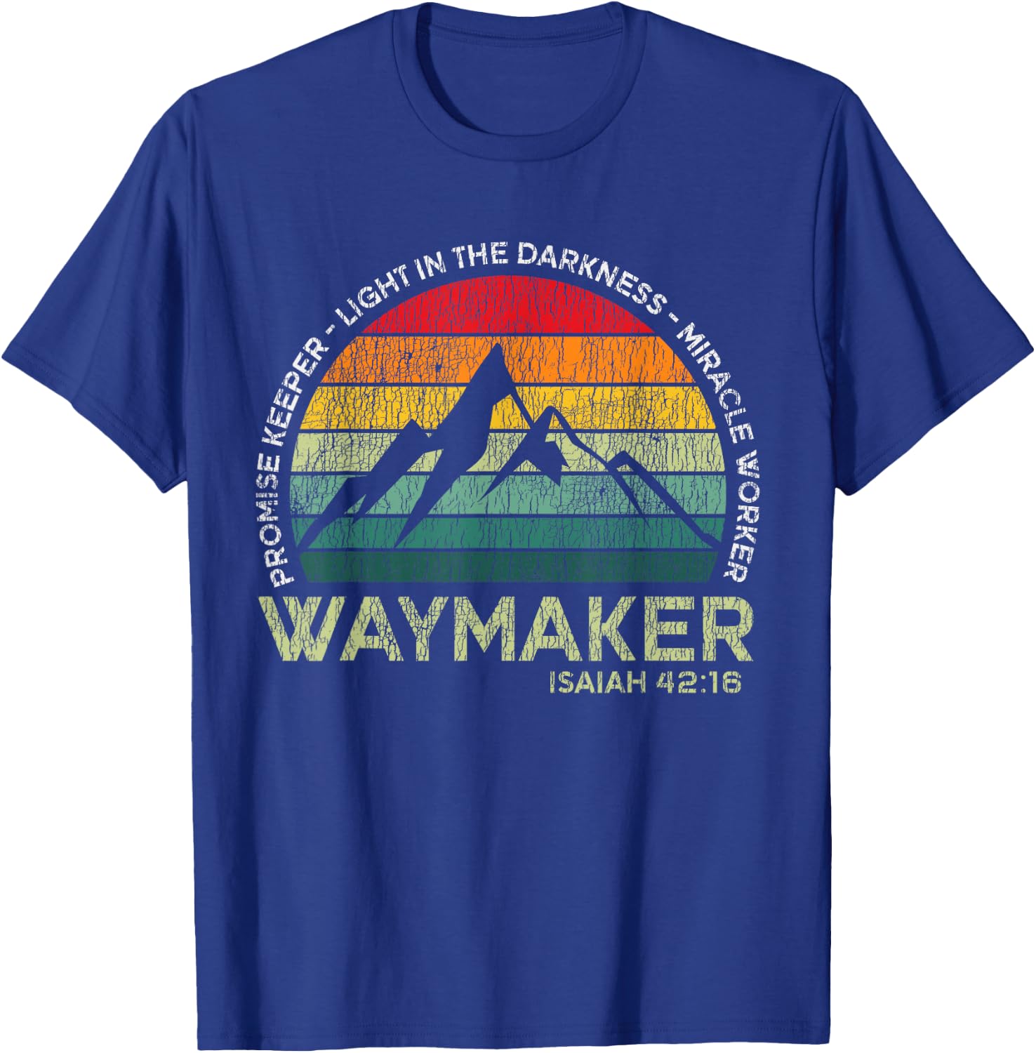 Vintage Waymaker Promise Keeper Miracle Worker Christian T-Shirt - T-Shirt | Royal