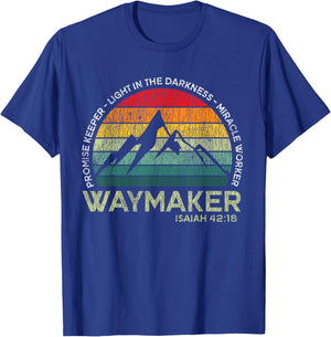 Vintage Waymaker Promise Keeper Miracle Worker Christian T-Shirt - T-Shirt | Royal