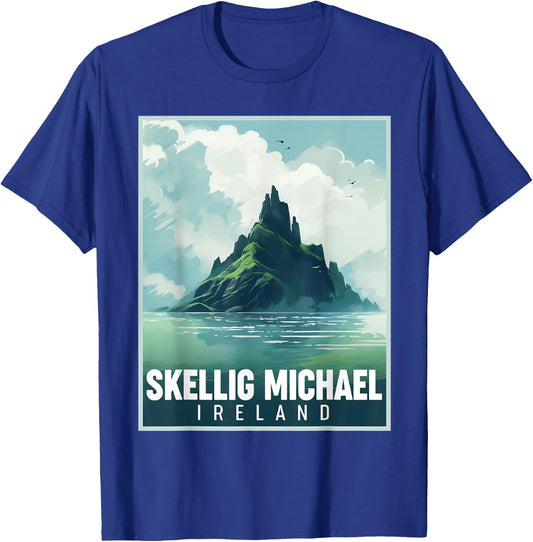 Skellig Michael Ireland St Patrick's Day Wild Atlantic Way T-Shirt - T-Shirt | Royal