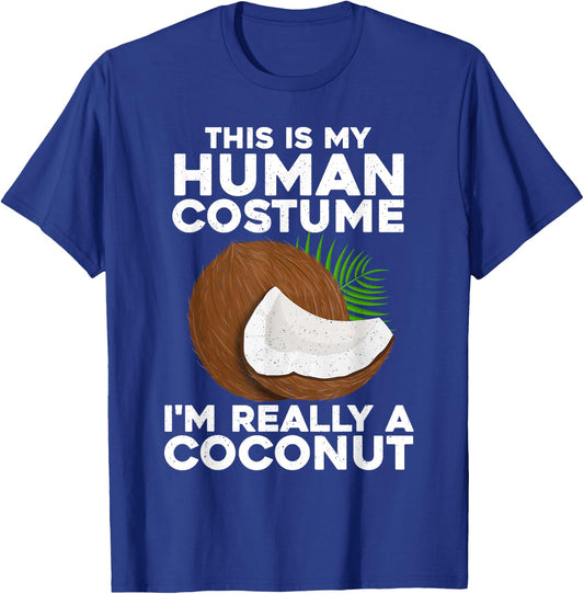 Funny Coconut Women Coco Costume Halloween Hawaiian T-Shirt - T-Shirt | Royal
