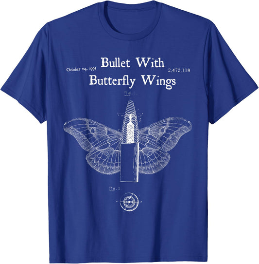 Bullet Butterfly Wings Alternative 90s Rock Music T-Shirt - T-Shirt | Royal