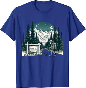 Vintage Retro National Park After Dark Skeleton Hiking Camping Outdoor , Small T-Shirt - T-Shirt | Royal