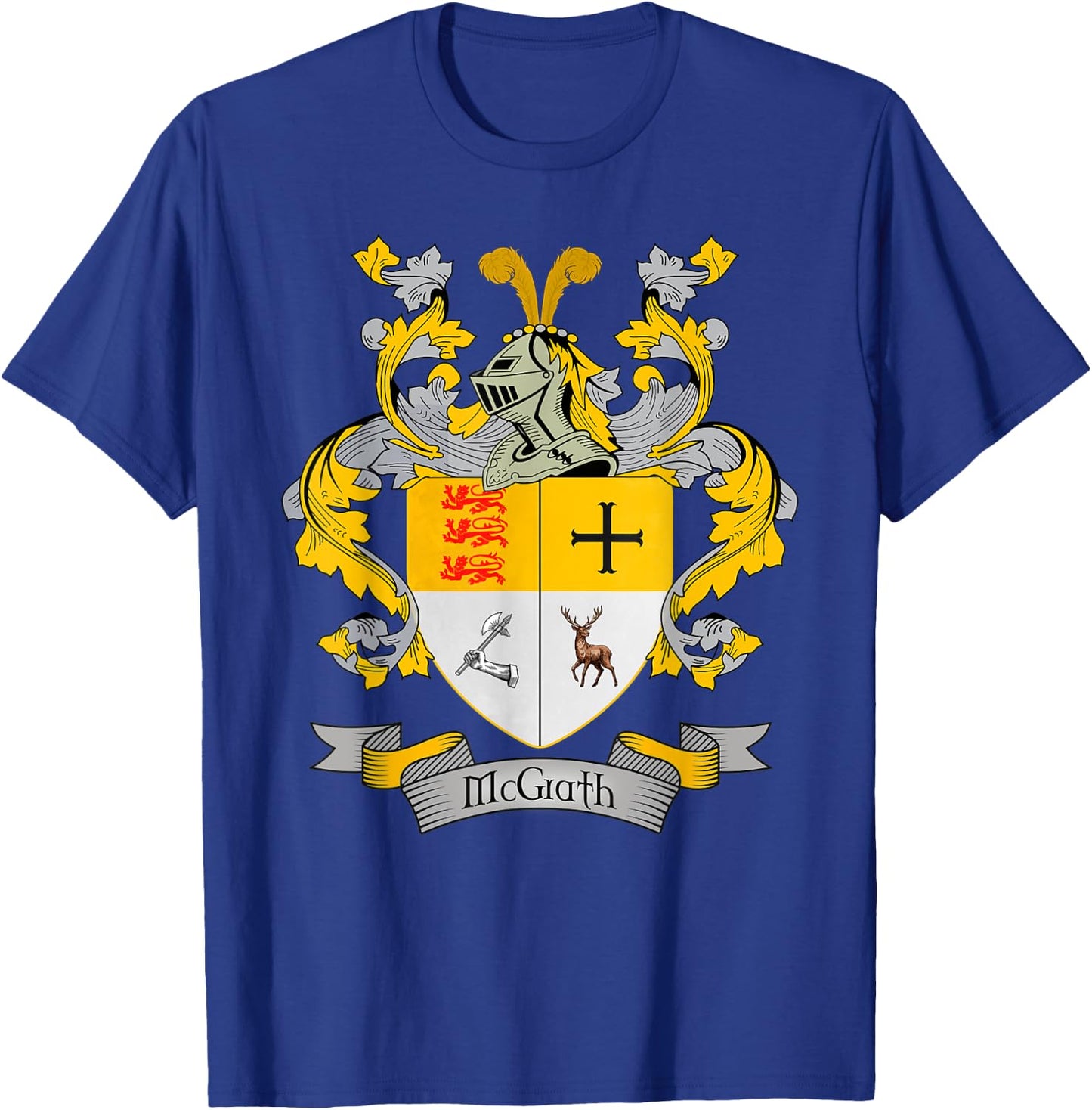 McGrath Coat of Arms | McGrath Surname Family Crest T-Shirt - T-Shirt | Royal