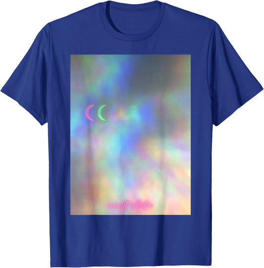 Neon Waning Moon Graphic Print T-Shirt - T-Shirt | Royal