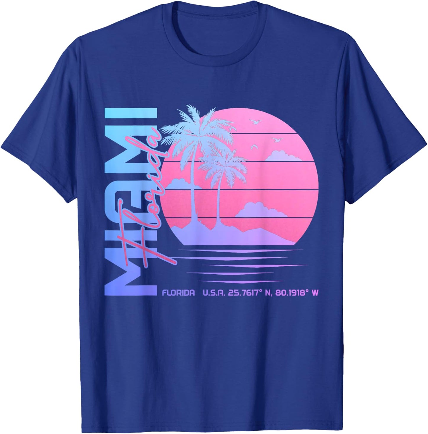 Miami Florida Vintage Retro Pride 305 Area Code Miami FL T-Shirt - T-Shirt | Royal
