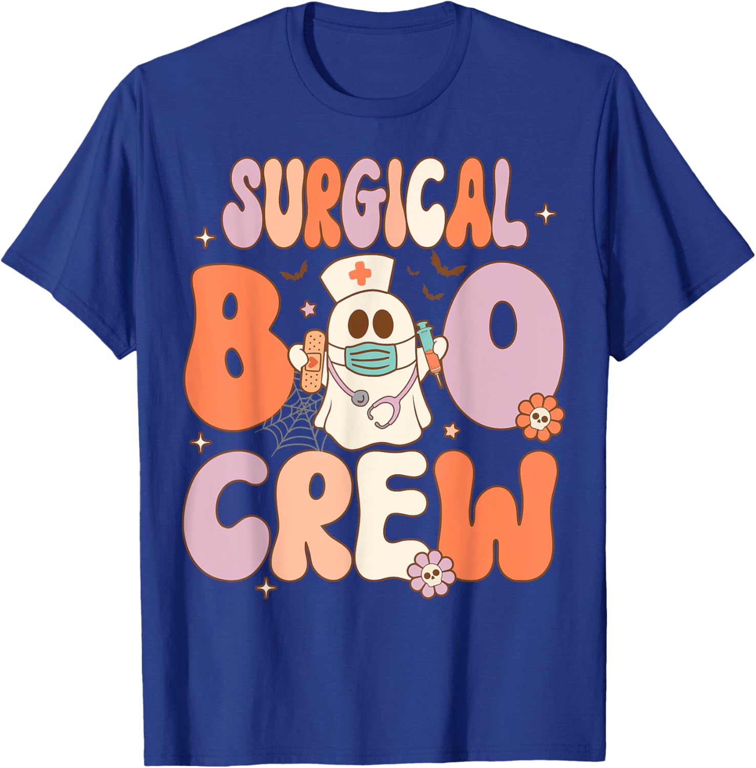Surgical Boo Crew Nurse Funny Halloween Easy Costume T-Shirt - T-Shirt | Royal