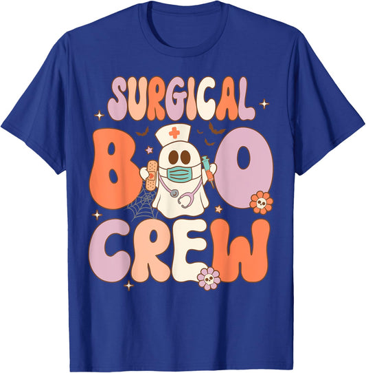 Surgical Boo Crew Nurse Funny Halloween Easy Costume T-Shirt - T-Shirt | Royal