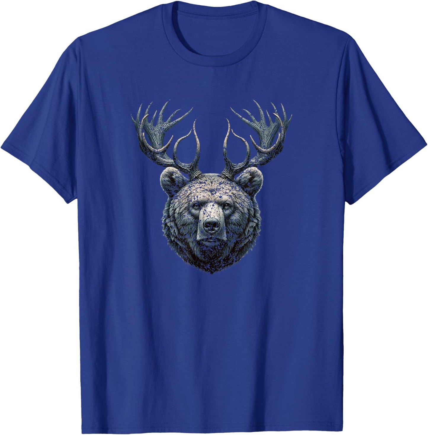 Beer Bear With Antlers Deer Grizzly Bear Beer T-Shirt - T-Shirt | Royal