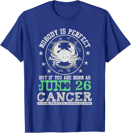 Cancer Zodiac Sign June 26 Horoscope Astrology Birthday T-Shirt - T-Shirt | Royal