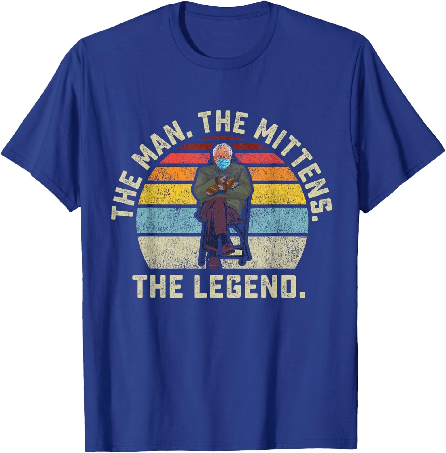 Bernie Sanders The Man The Mittens The Legend Mood Meme Small T-Shirt - T-Shirt | Royal