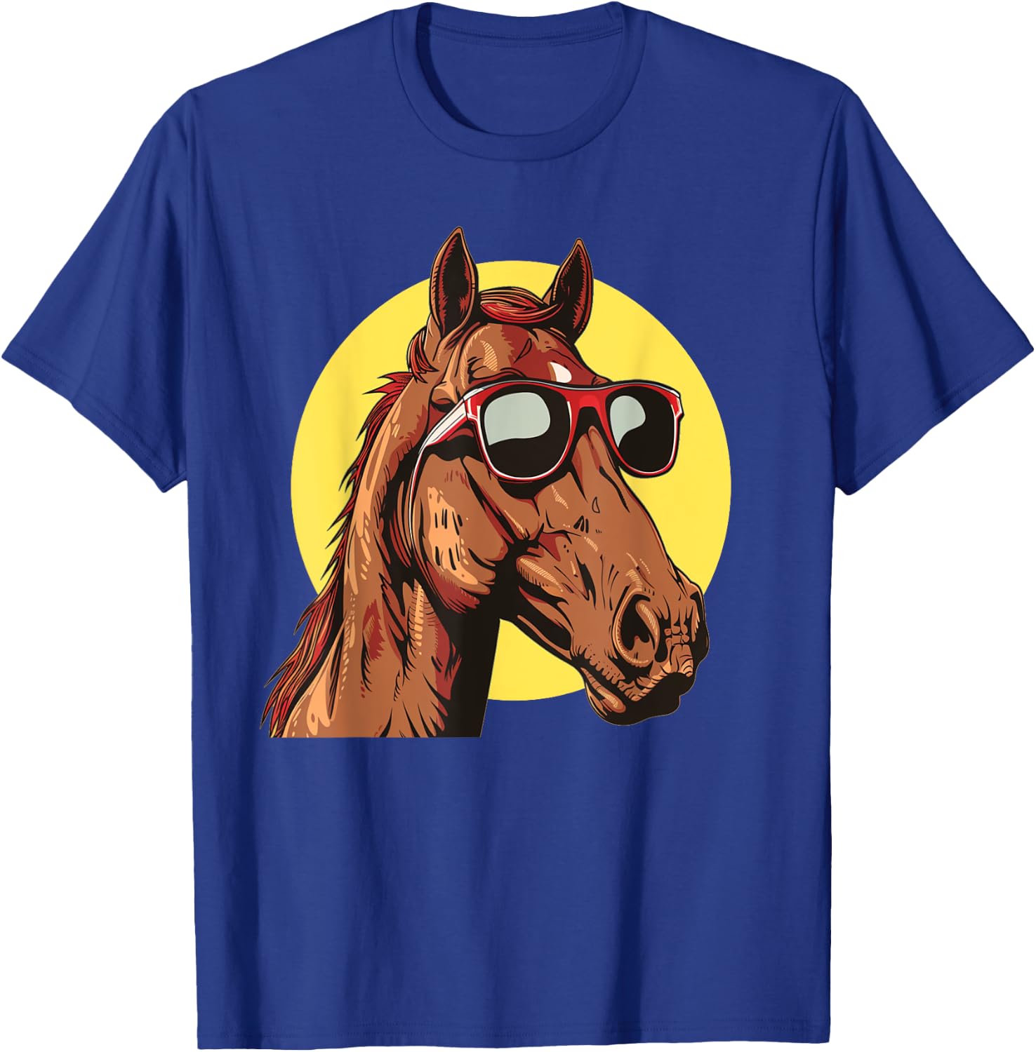 Awesome Horse Face with funny Sunglasses Costume T-Shirt - T-Shirt | Royal