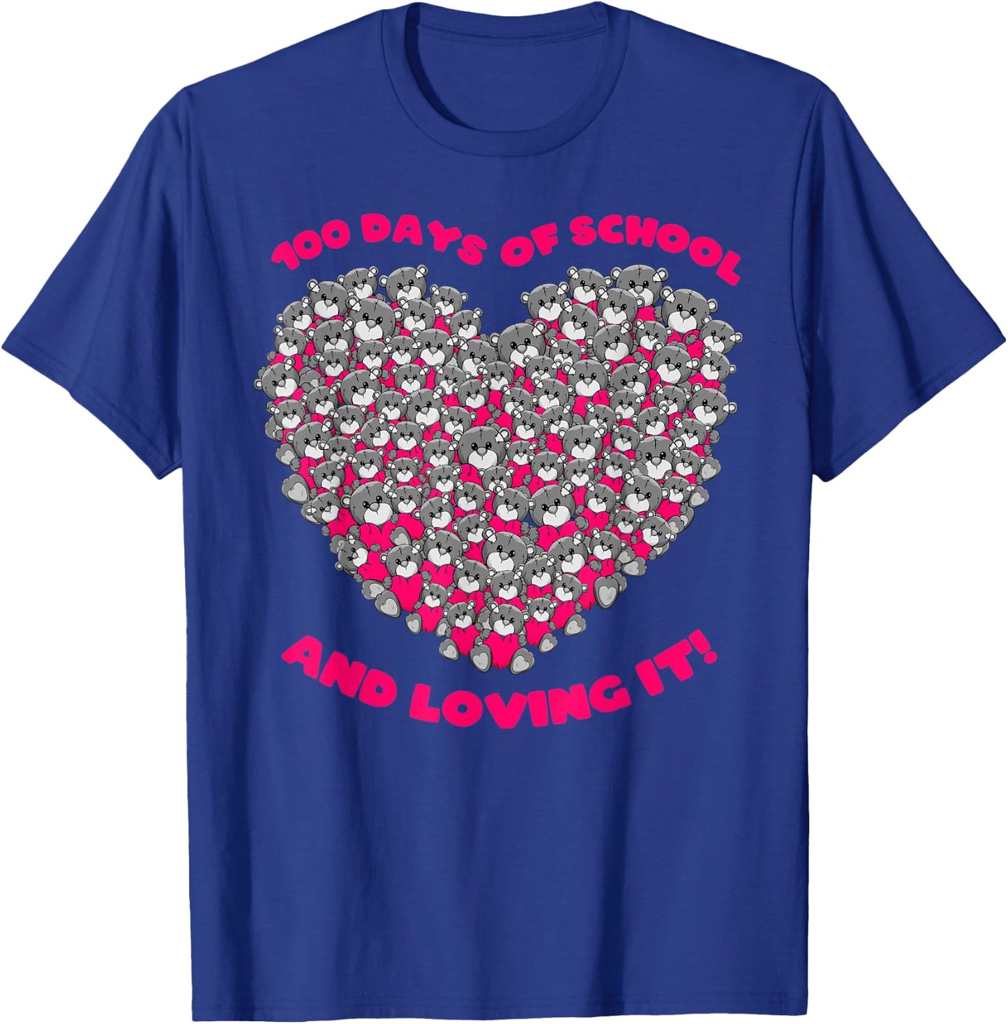Cute 100 Days of school and still loving it Hearts 100th Day T-Shirt - T-Shirt | Royal