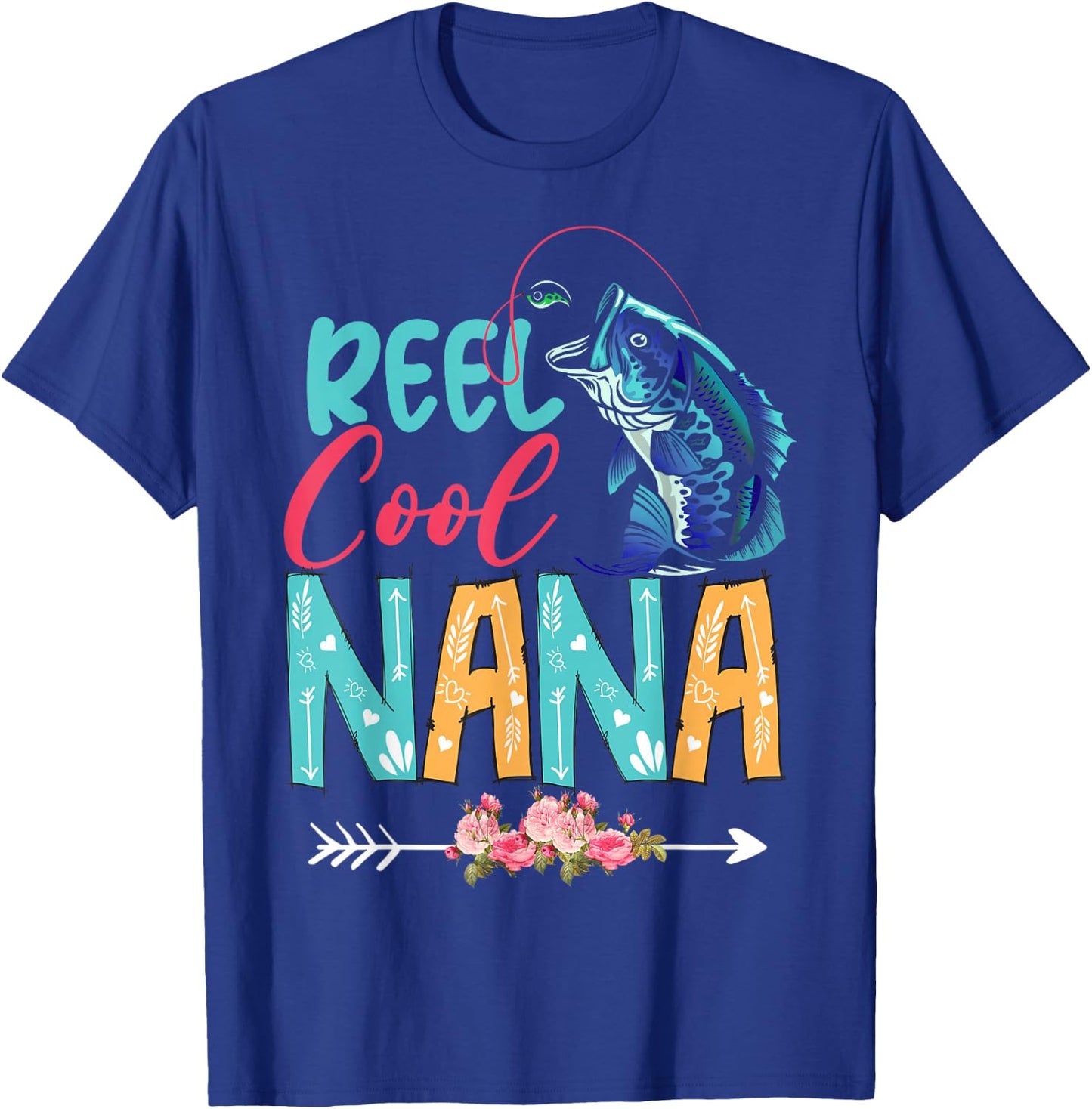 Funny Fishing Lover Happy Mother's Day Matching Proud Nana T-Shirt - T-Shirt | Royal