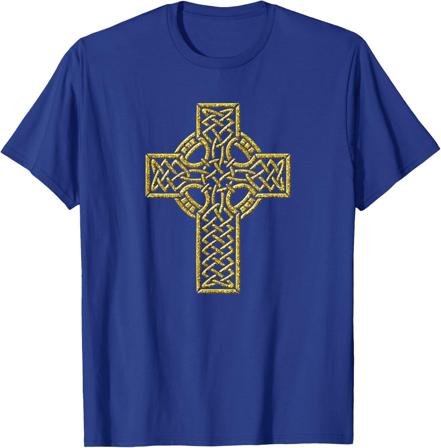 Christian Cross Vintage Golden Retro Faith Symbol T-Shirt - T-Shirt | Royal