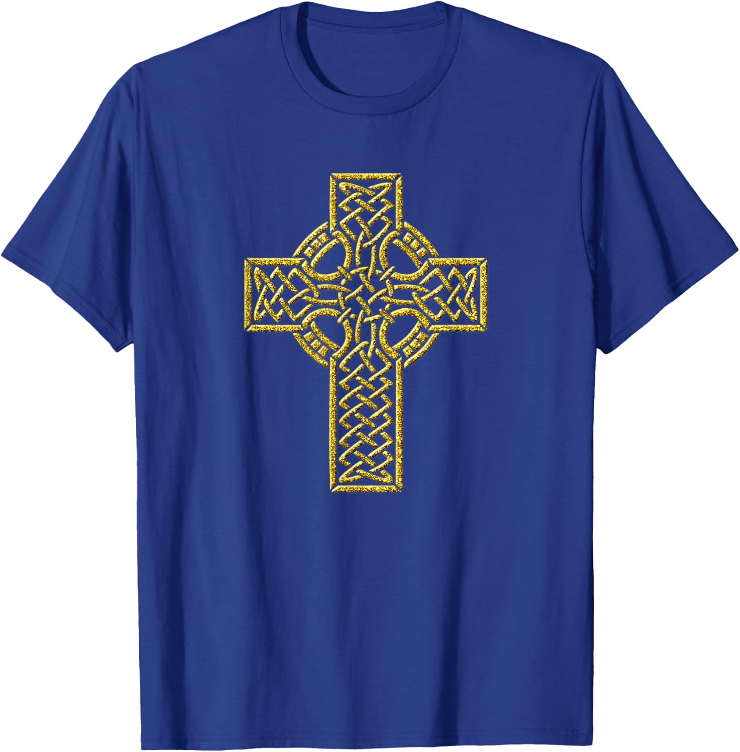 Christian Cross Vintage Golden Retro Faith Symbol T-Shirt - T-Shirt | Royal