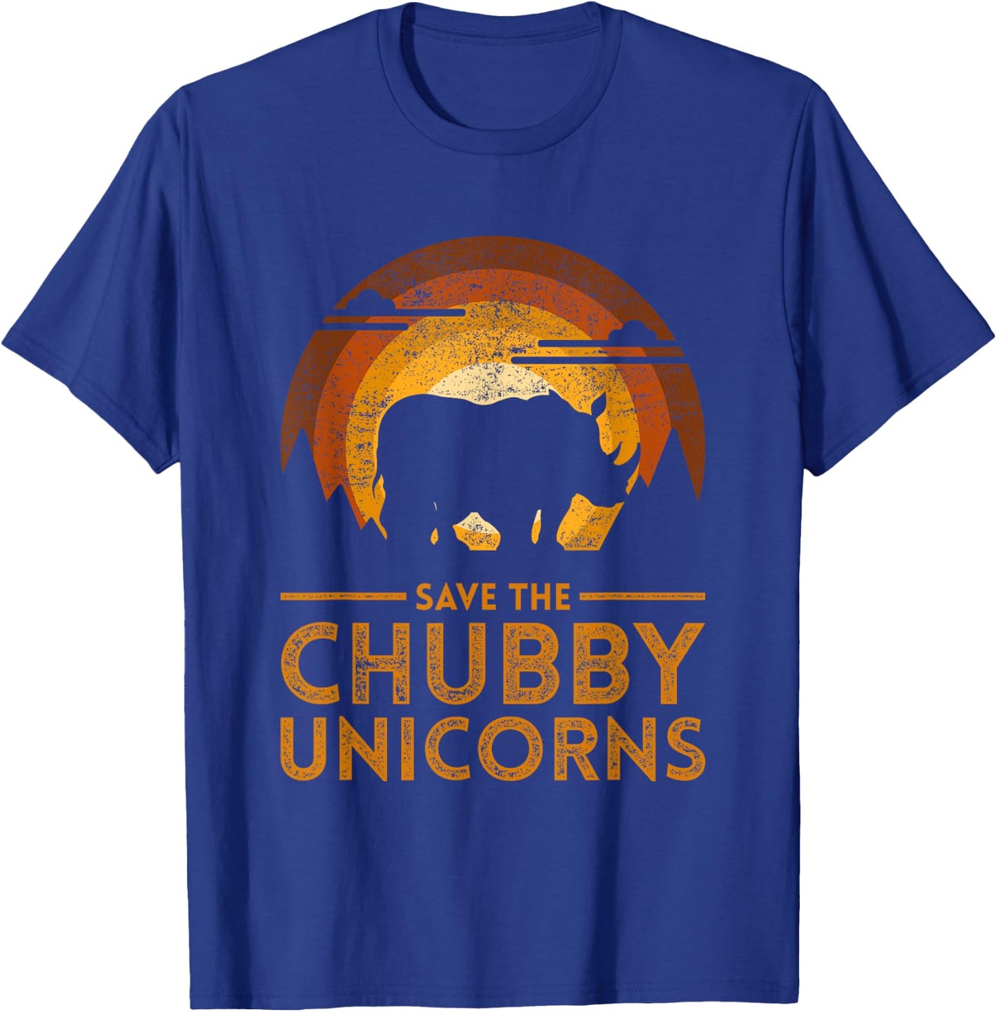 Save The Chubby Unicorns Rhino T-Shirt - T-Shirt | Royal