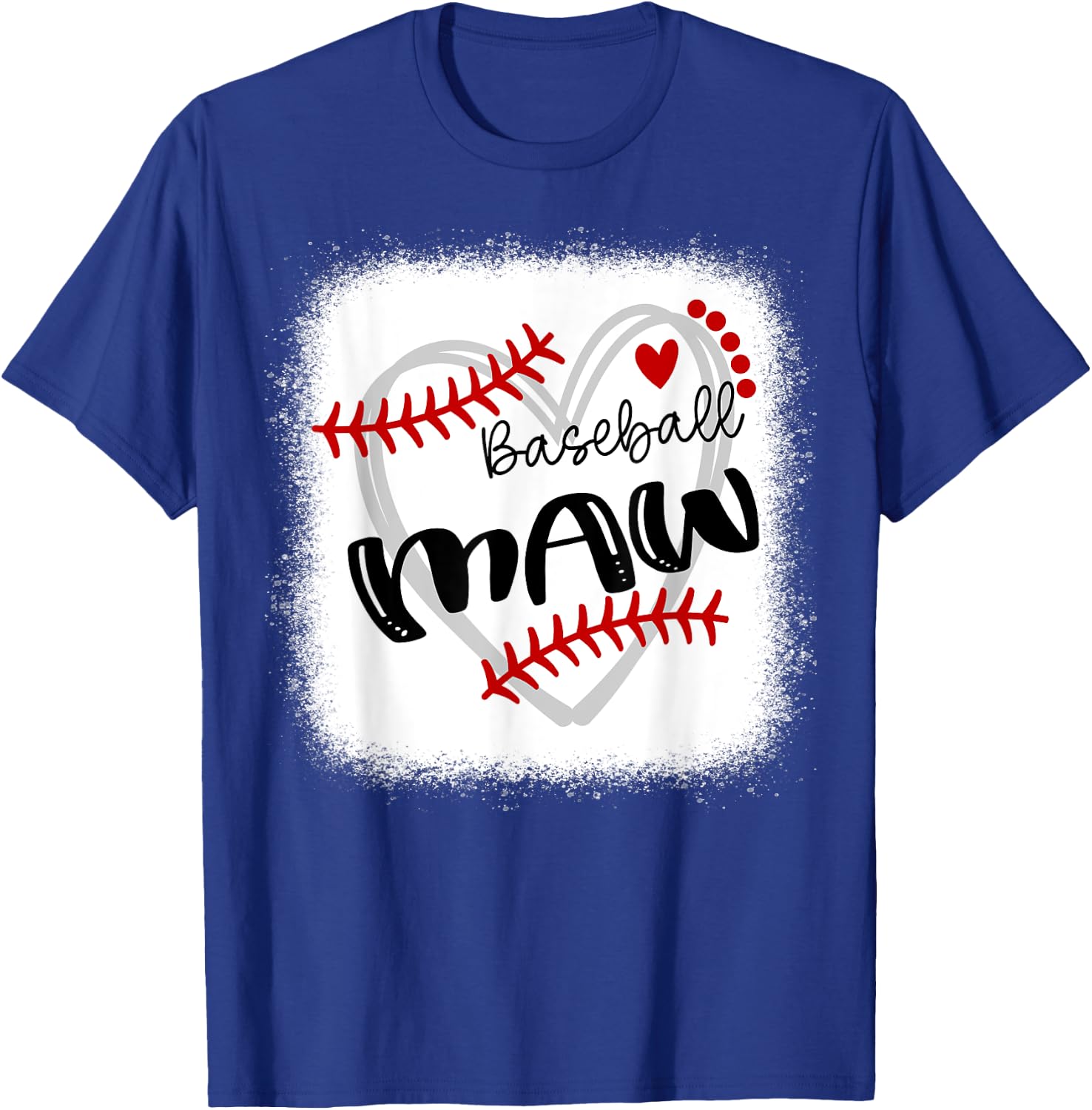 Personalized Baseball Heart Cute Maw Women Baseball T-Shirt - T-Shirt | Royal