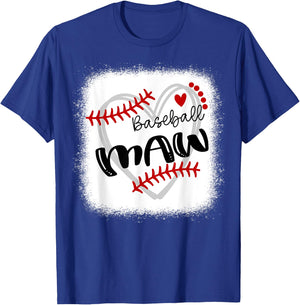 Personalized Baseball Heart Cute Maw Women Baseball T-Shirt - T-Shirt | Royal