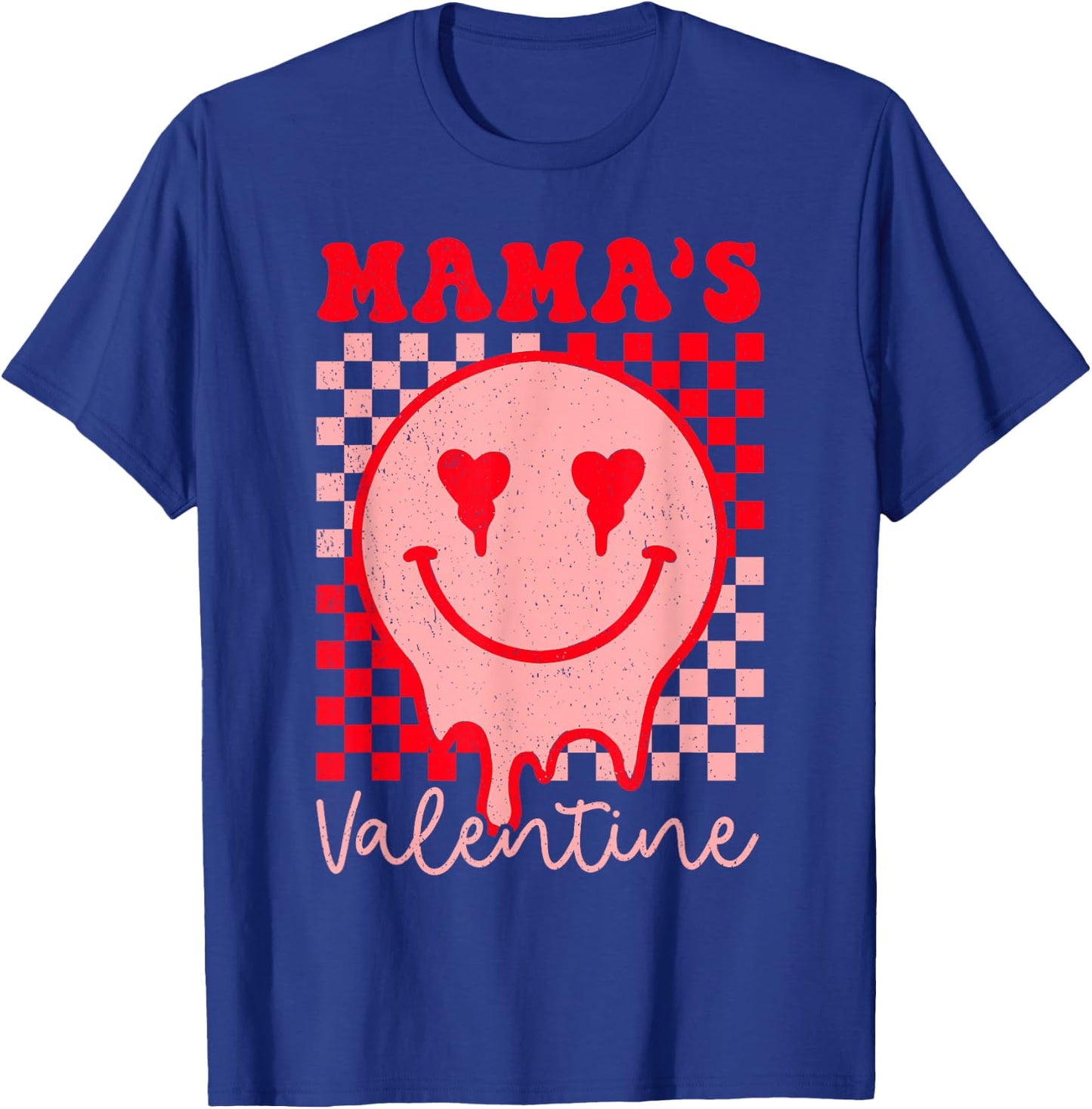 Retro Groovy Mama is My Valentine Cute Heart Boys Girls Kids T-Shirt - T-Shirt | Royal