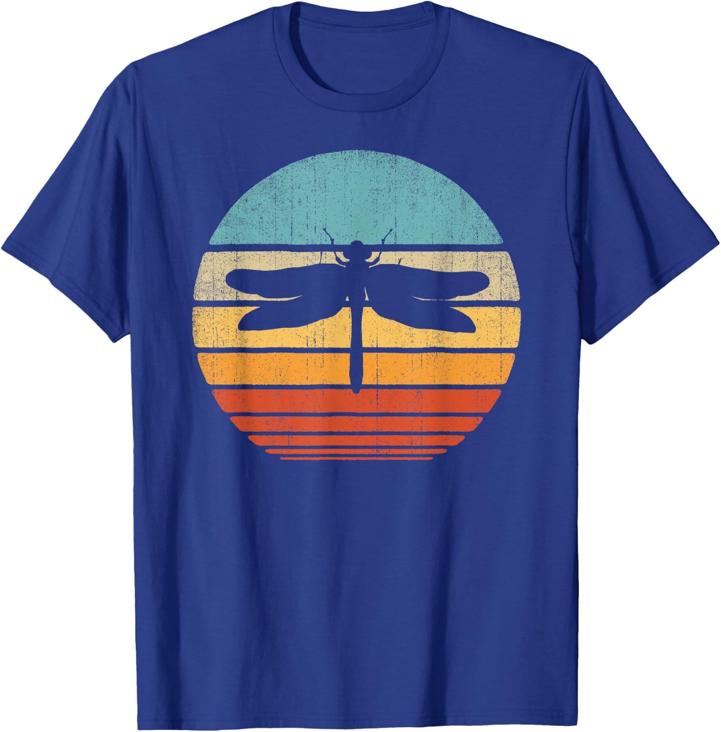 Dragonfly Retro Vintage 60s 70s Sunset Bug Insect Men Women T-Shirt - T-Shirt | Royal