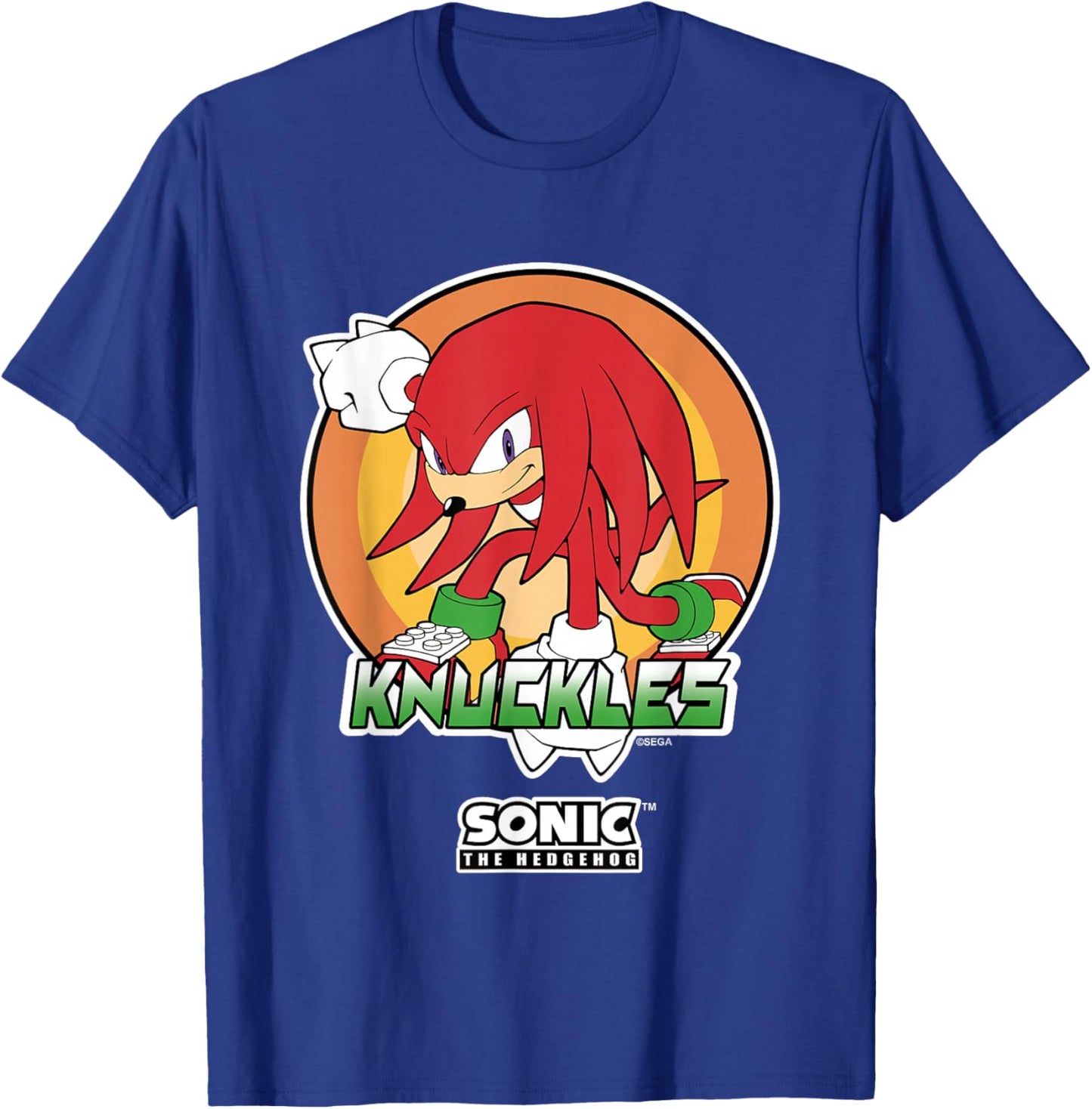 Sonic The Hedgehog Knuckles Superhero Pose Portrait Vintage T-Shirt - T-Shirt | Royal
