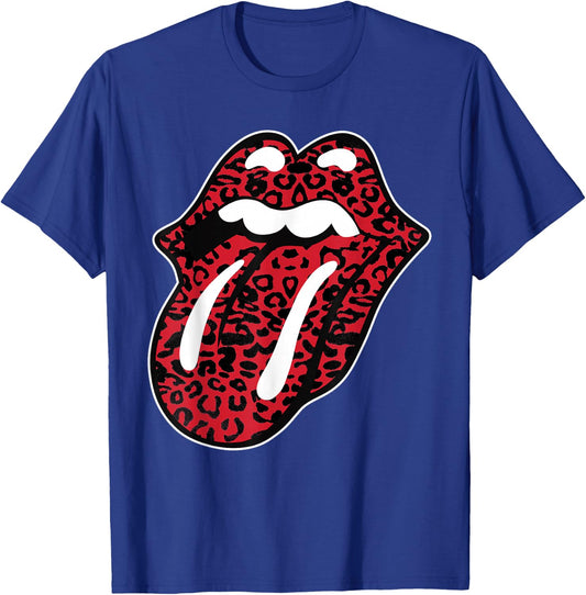 Official Rolling Stones Leopard Tongue Red T-Shirt - T-Shirt | Royal