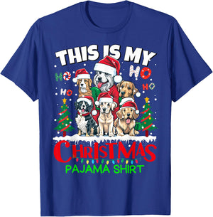 This is my Christmas Pajama shirt Puppy Dogs Santa for Kids T-Shirt - T-Shirt | Royal