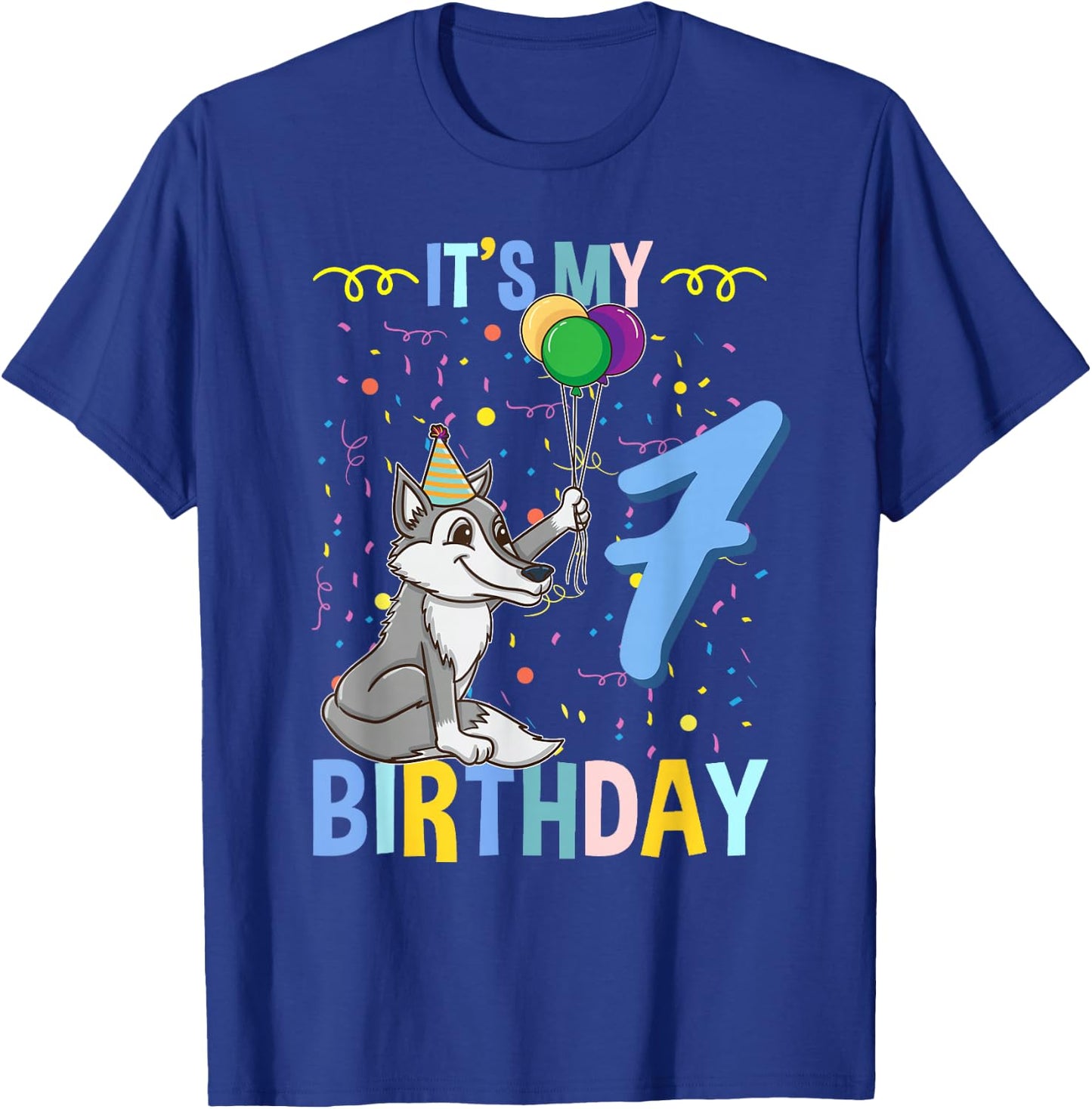 Its My 7th Birthday Wolf Lover T-Shirt - T-Shirt | Royal