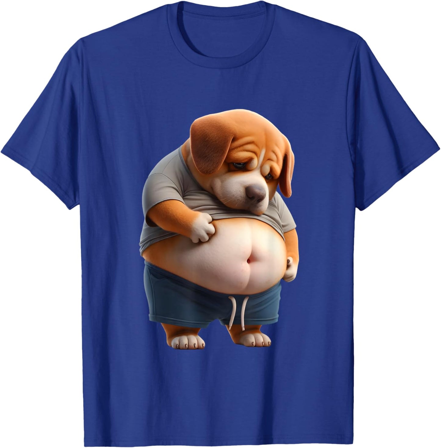 Funny Fat Dog Chubby Chonk Dog Design Canine Dog Lovers T-Shirt - T-Shirt | Royal