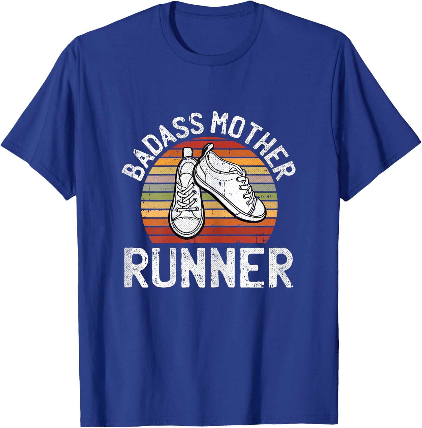 Badass Mother Runner Running Retro Sport Fitness Work-out T-Shirt - T-Shirt | Royal