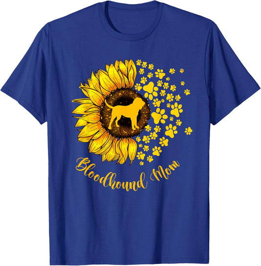 Sunflower Bloodhound Mom Dog Lover Gift T-Shirt - T-Shirt | Royal