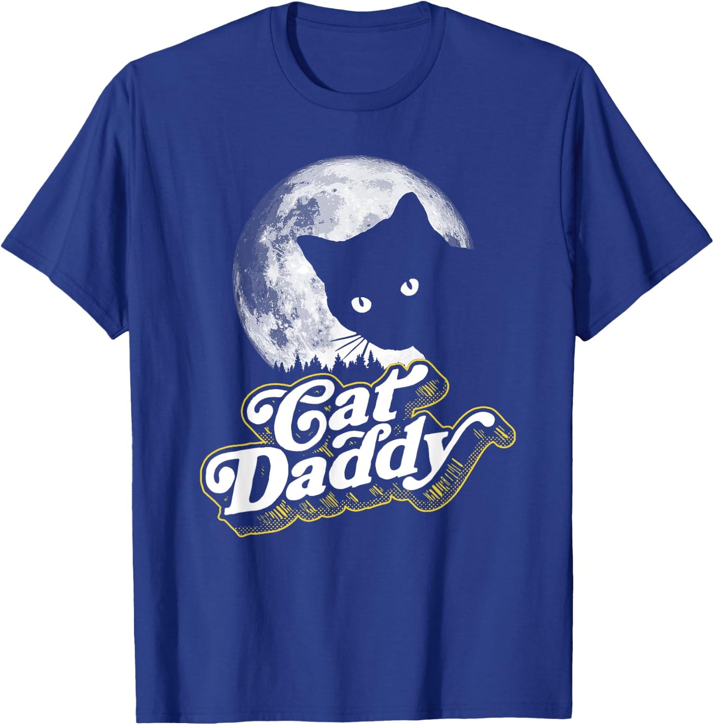 Cat Daddy Vintage Eighties Style Cat Retro Full Moon Women Kids T-Shirt - T-Shirt | Royal