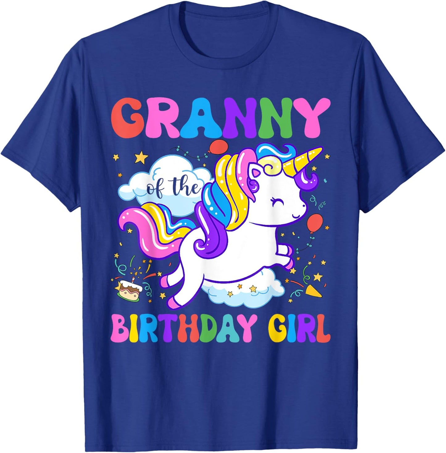 Granny of the Birthday Girl Groovy Unicorn Birthday Party T-Shirt - T-Shirt | Royal