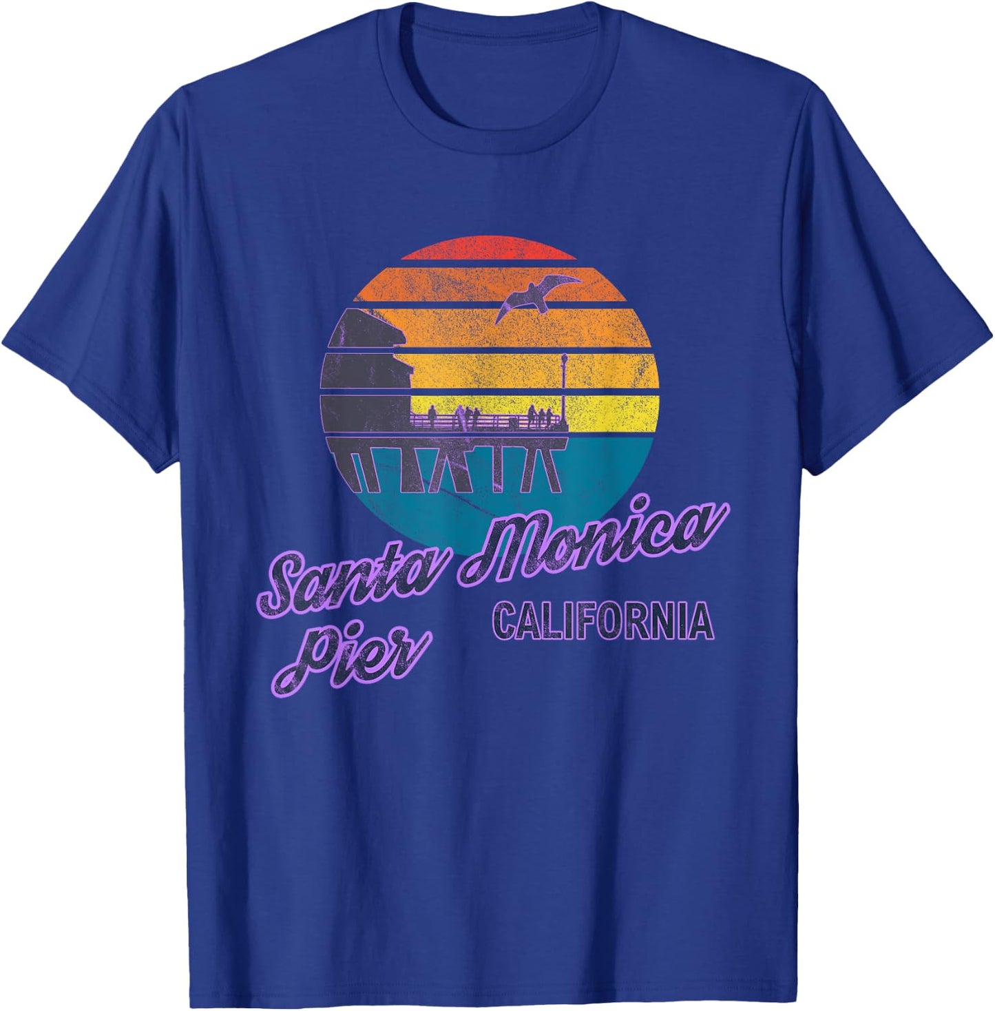 Santa Monica Pier LA California Surf Backpacking Beach USA Women T-Shirt - T-Shirt | Royal