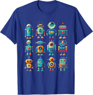 Robots Art Robotics Engineer Robot Robotic Engineering T-Shirt - T-Shirt | Royal