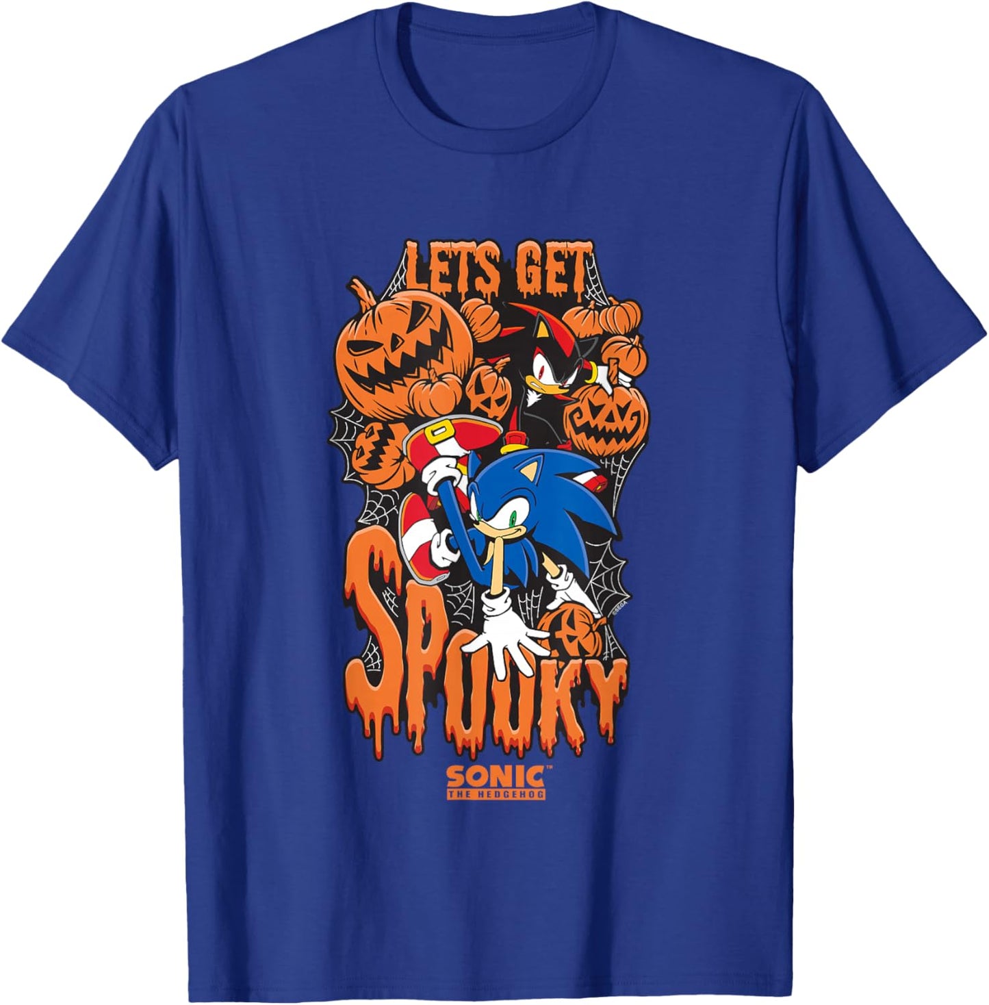 Sonic The Hedgehog Halloween Let's Get Spooky Sonic & Shadow T-Shirt - T-Shirt | Royal