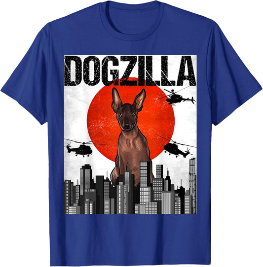 Funny Vintage Japanese Dogzilla Xoloitzcuintli T-Shirt - T-Shirt | Royal