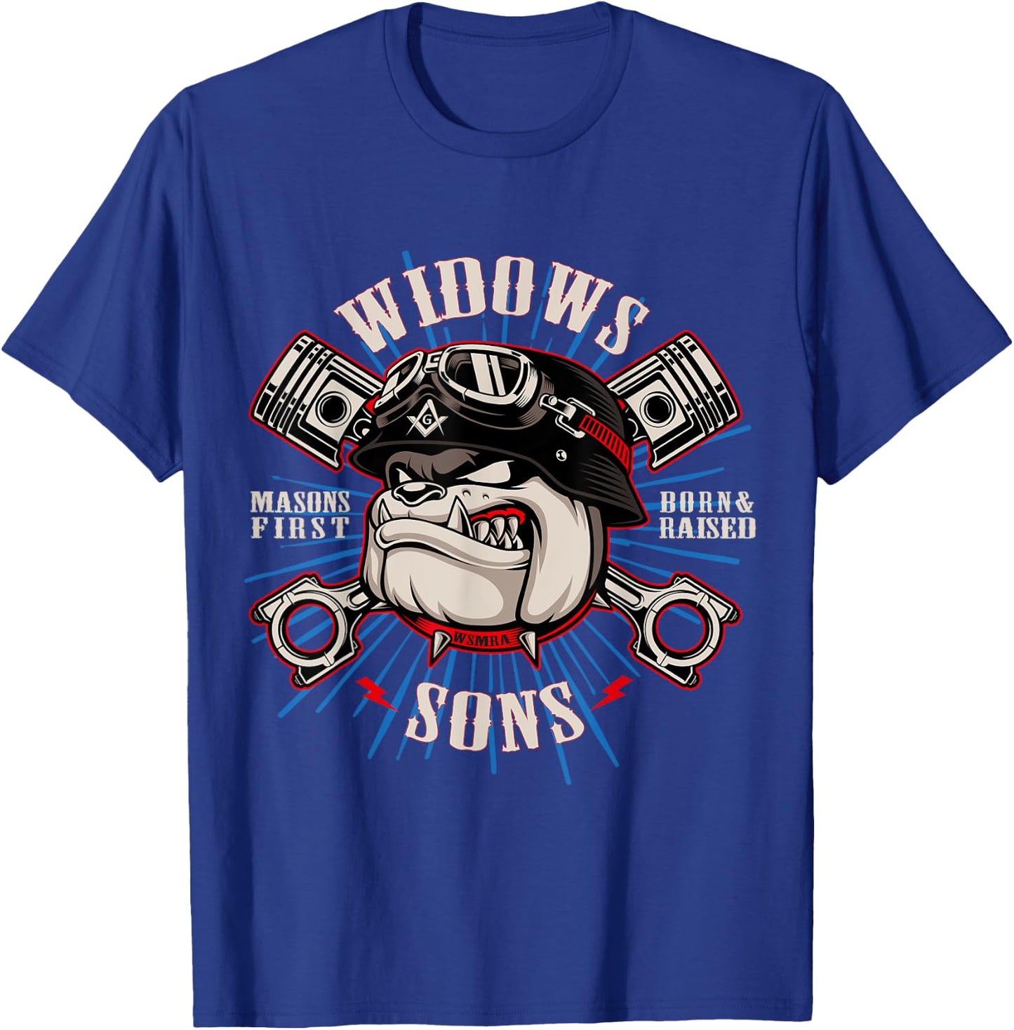 Bulldog Widows Sons Masonic Men Women T-Shirt - T-Shirt | Royal