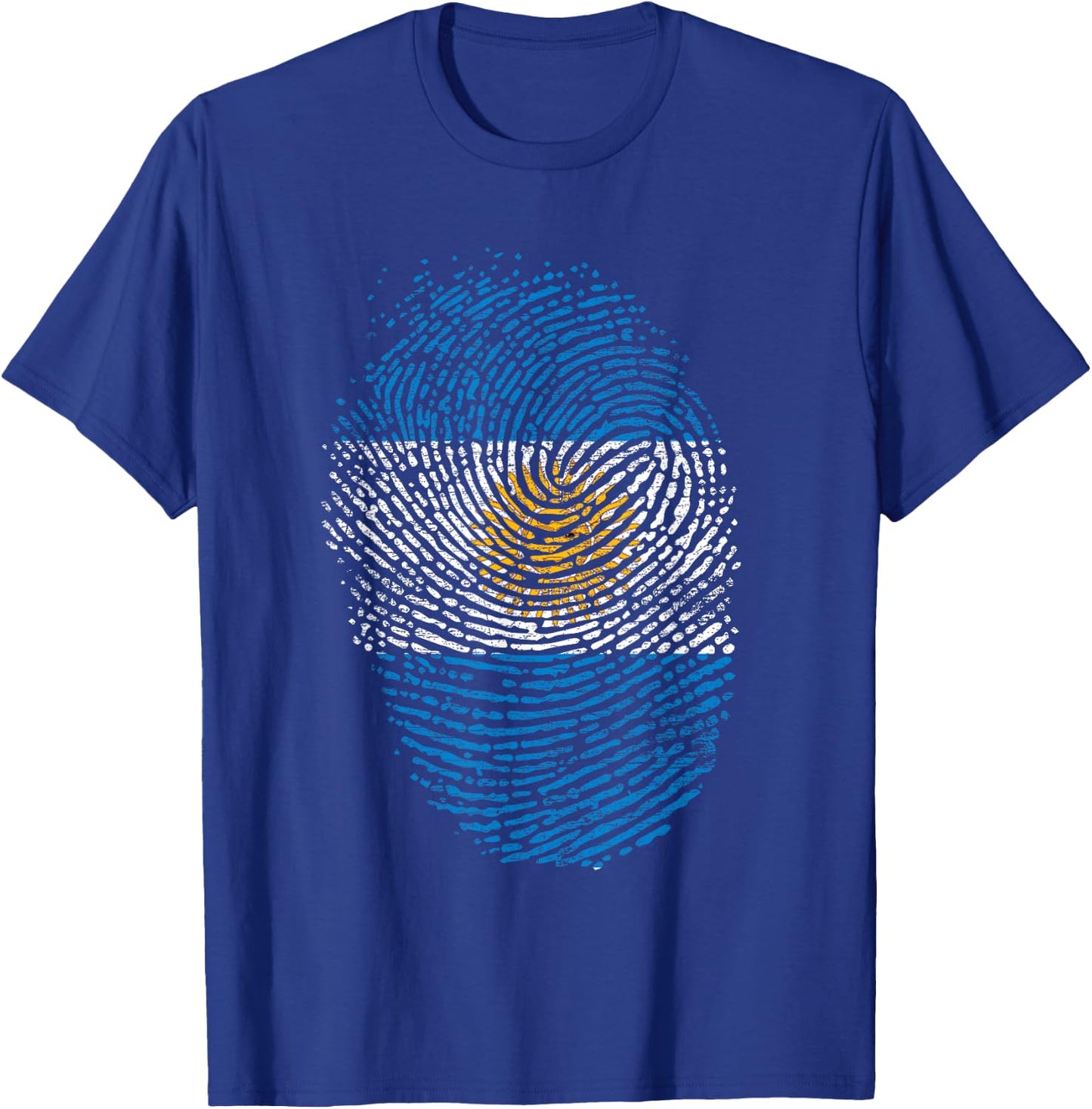 Patriotic Argentinian Fingerprint Flag Gift Argentina T-Shirt - T-Shirt | Royal
