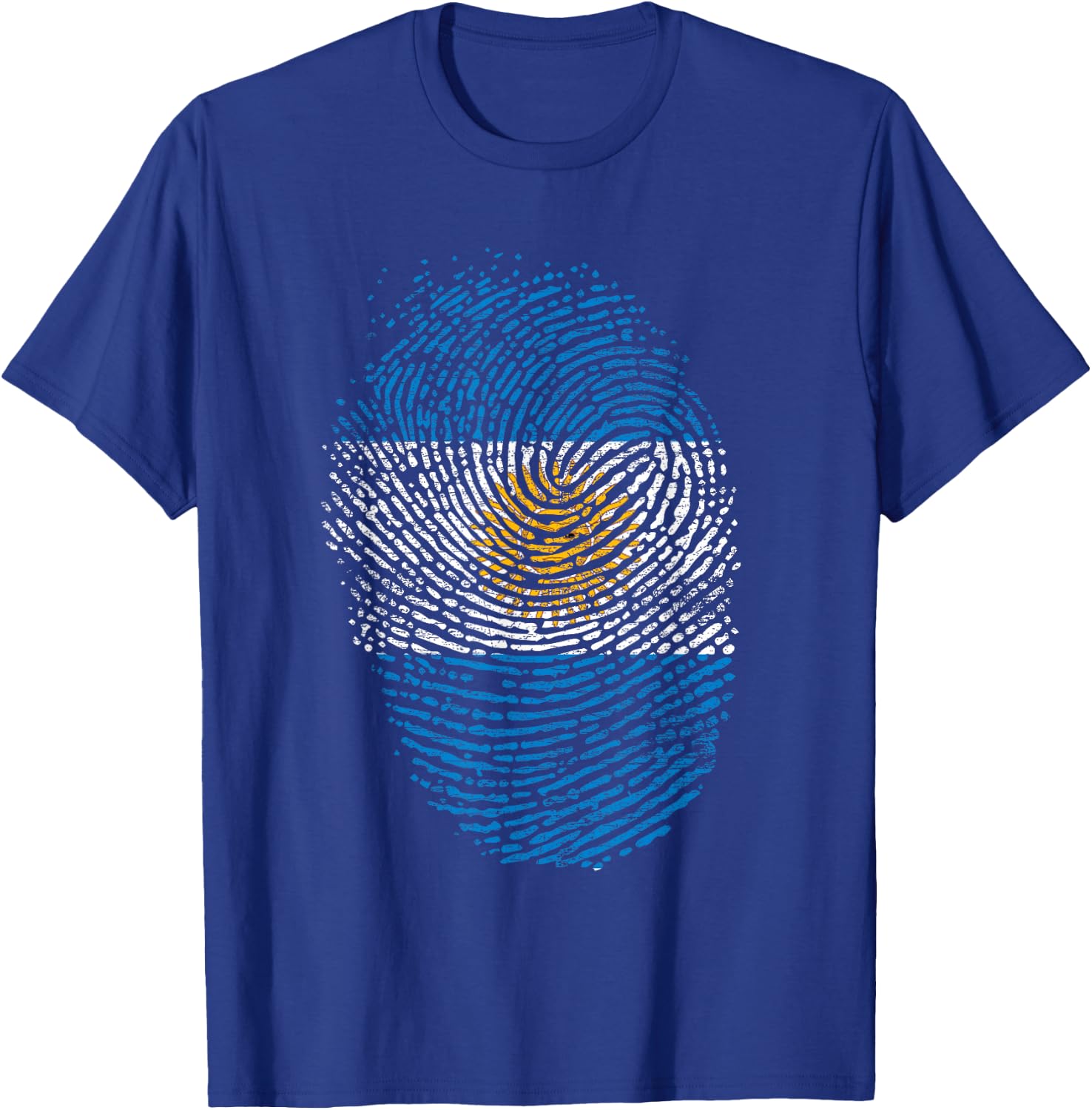 Patriotic Argentinian Fingerprint Flag Gift Argentina T-Shirt - T-Shirt | Royal