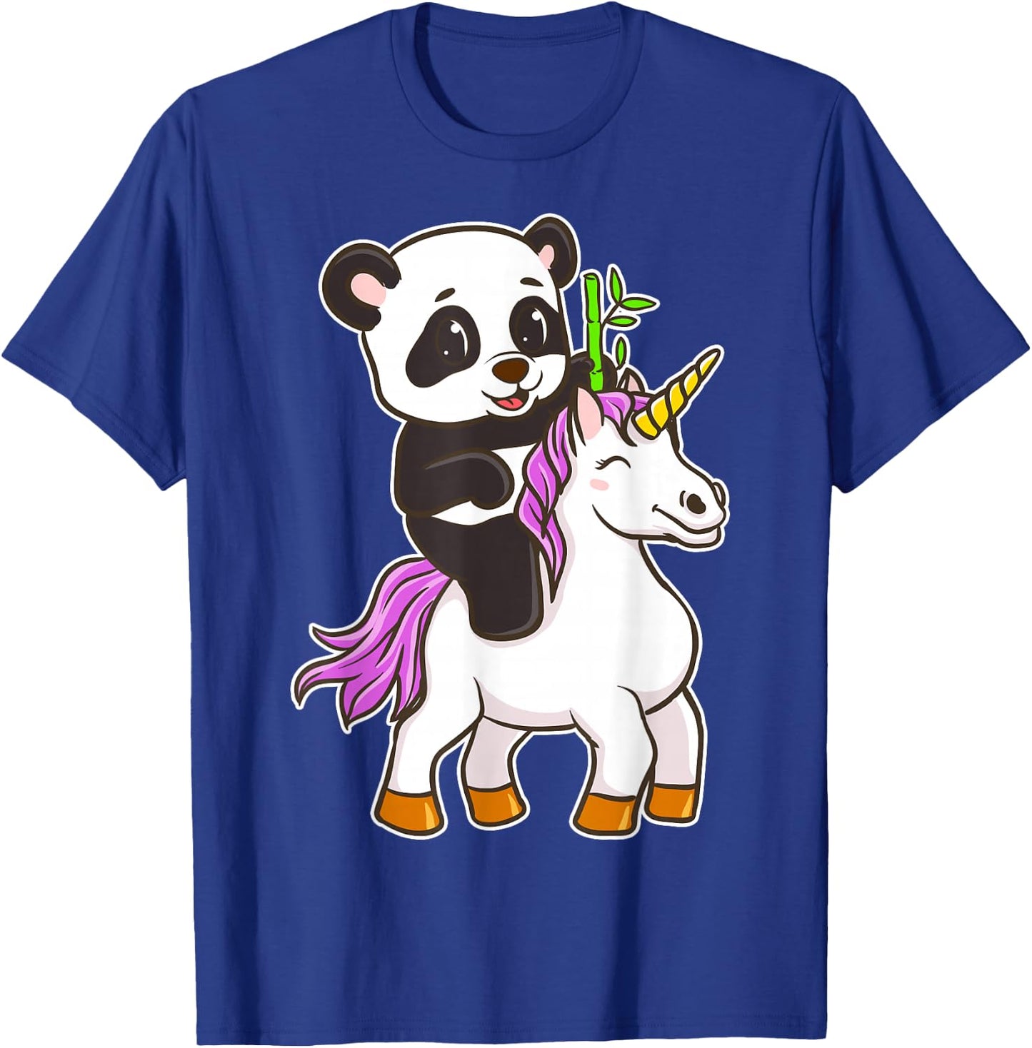 Panda Riding Unicorn Cute Magical Animals T-Shirt - T-Shirt | Royal