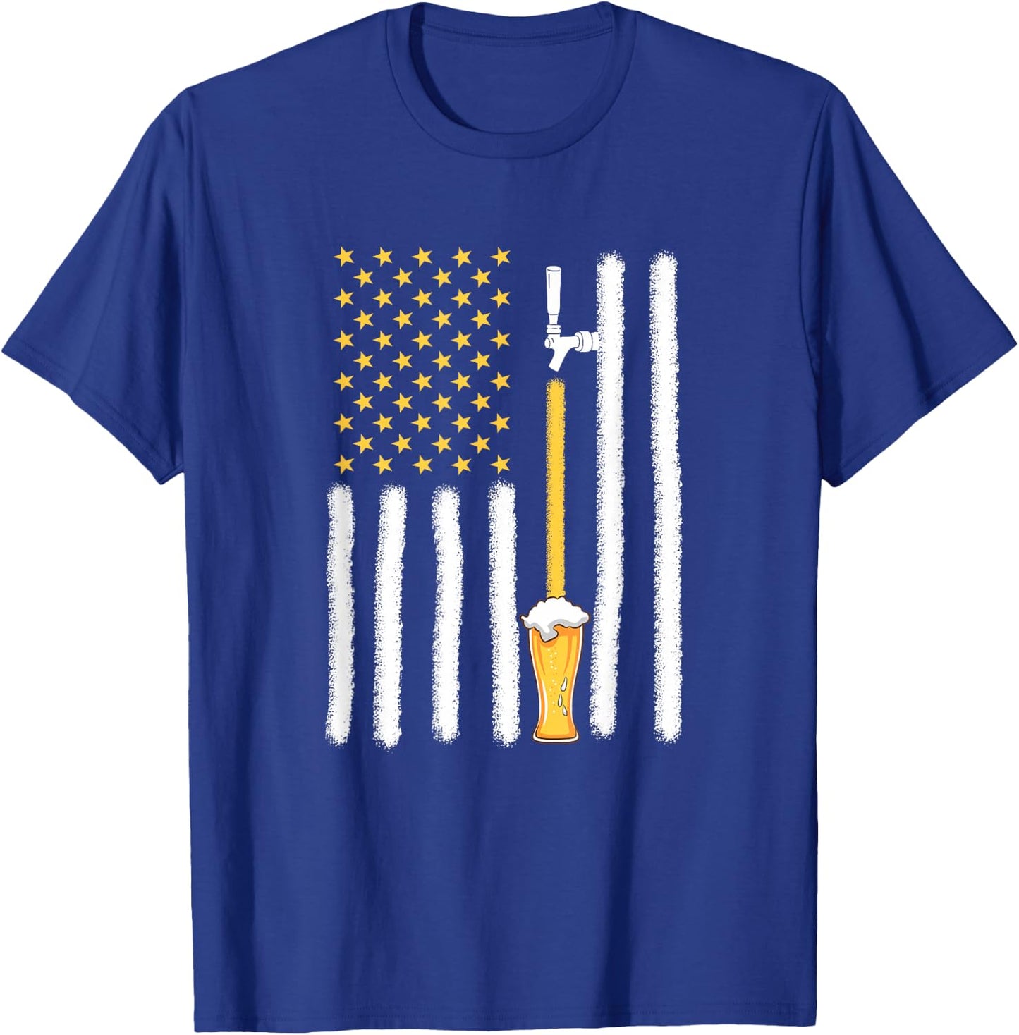 Craft Beer American Flag USA 4th July Brewery T-Shirt - T-Shirt | Royal