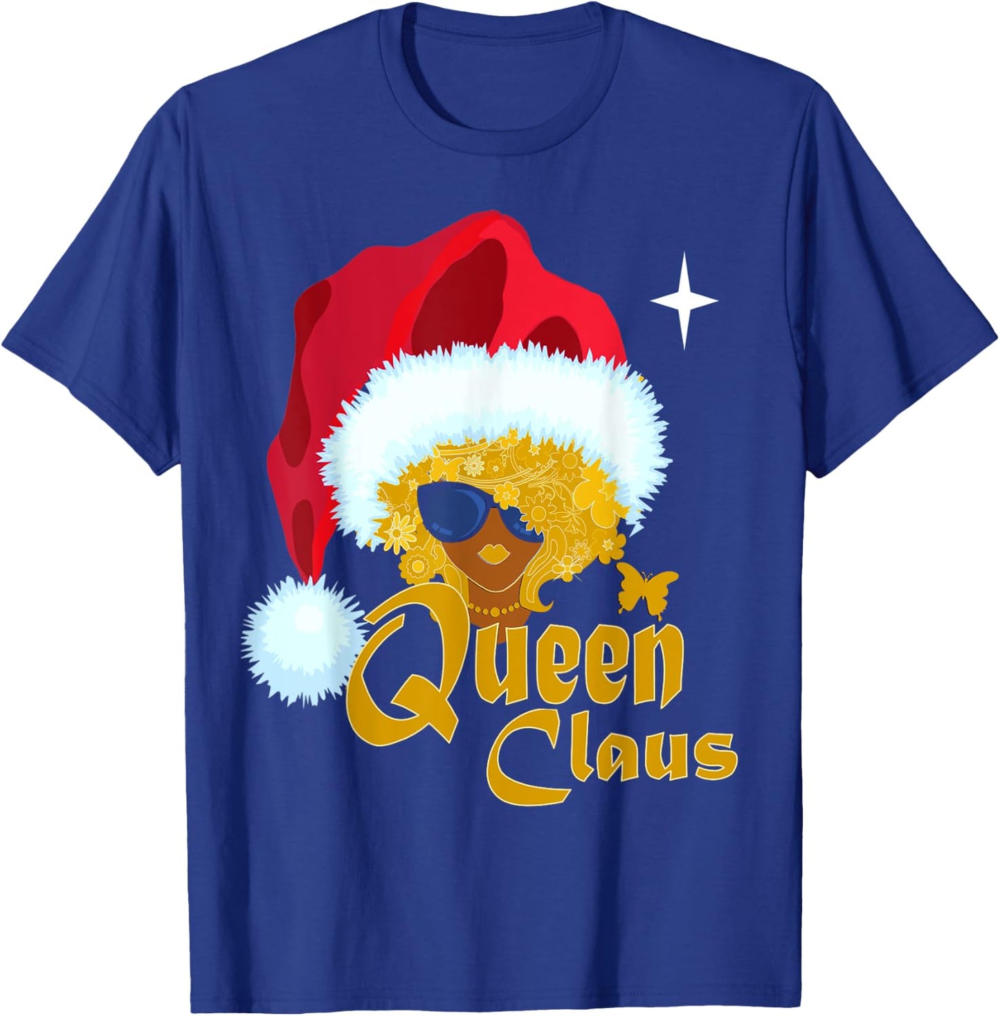 Queen Santa African American Christmas Melanin T-Shirt - T-Shirt | Royal
