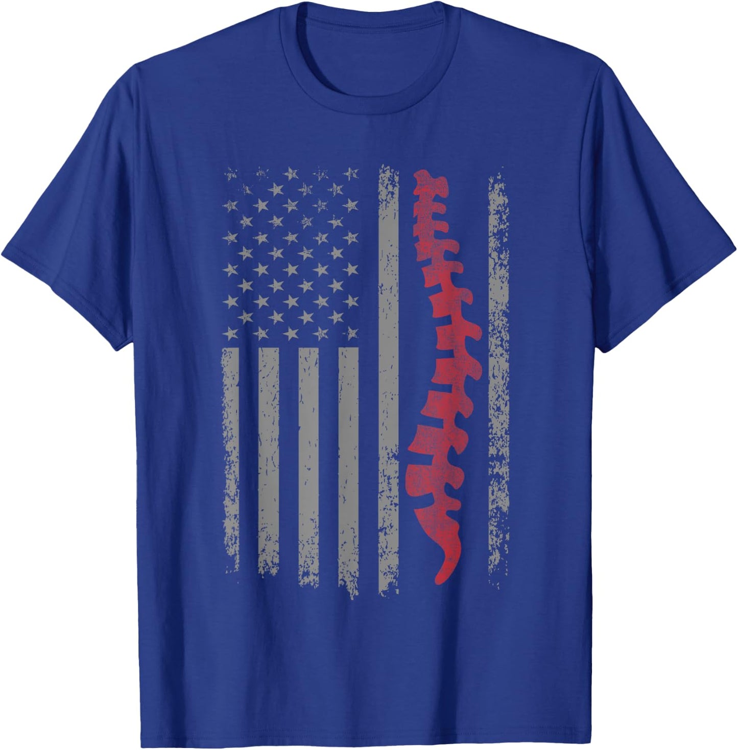 Vintage Distressed Spine Use Flag. Orthopedic Spine Nurse T-Shirt - T-Shirt | Royal