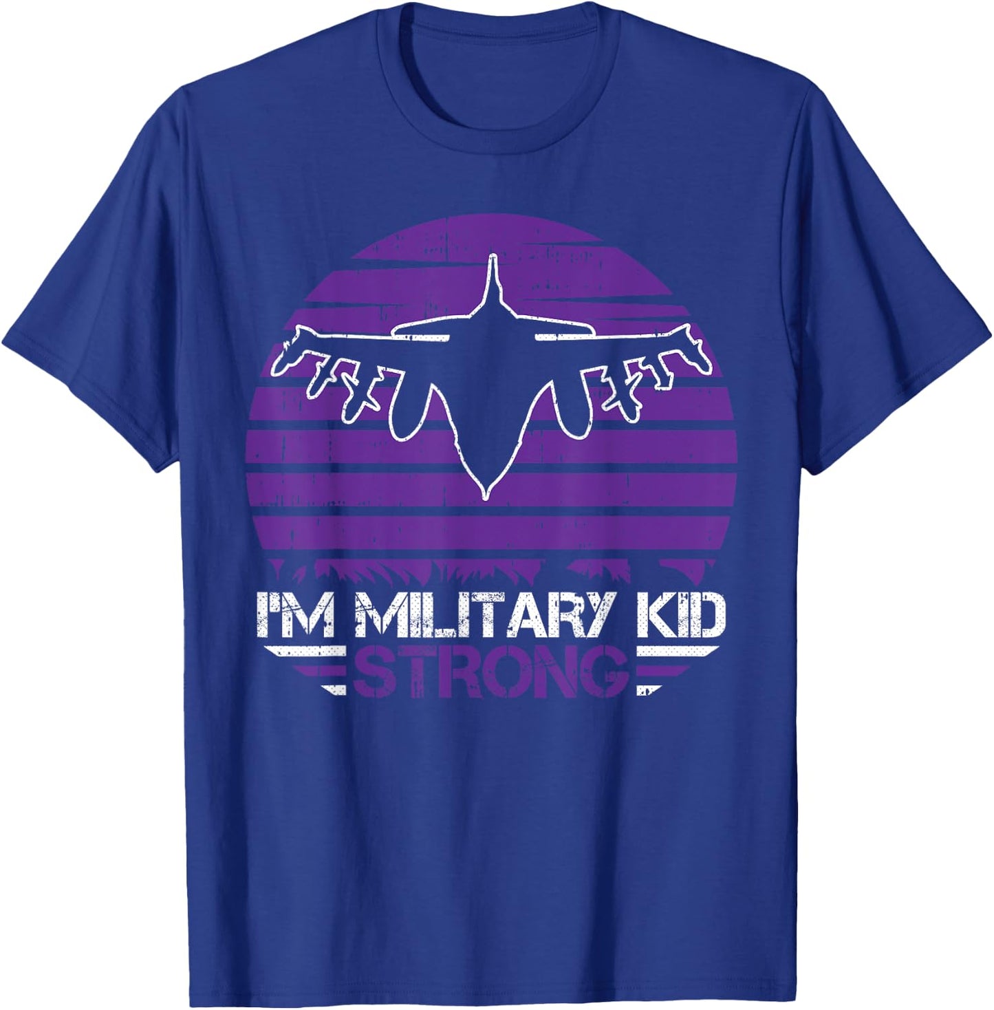 I Am Military Kid Strong Month Of The Military Child Army T-Shirt - T-Shirt | Royal